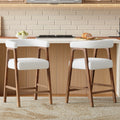 Set of 2 Upholstered Counter Stools – Walnut, 26″ Seat Height – Walnut
