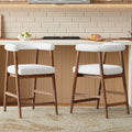 Set of 2 Upholstered Counter Stools – Walnut, 24.5″ Seat Height – Walnut