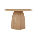 47" Modern Oak Round Dining Table