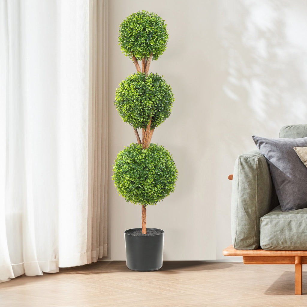Set of 2 Artificial Boxwood Topiary Trees – 48″