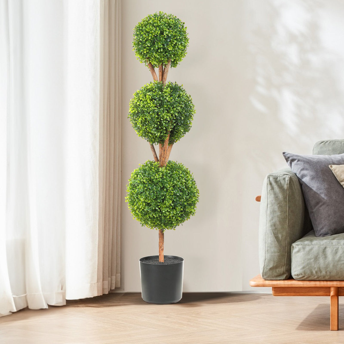 Set of 2 Artificial Boxwood Topiary Trees – 48″