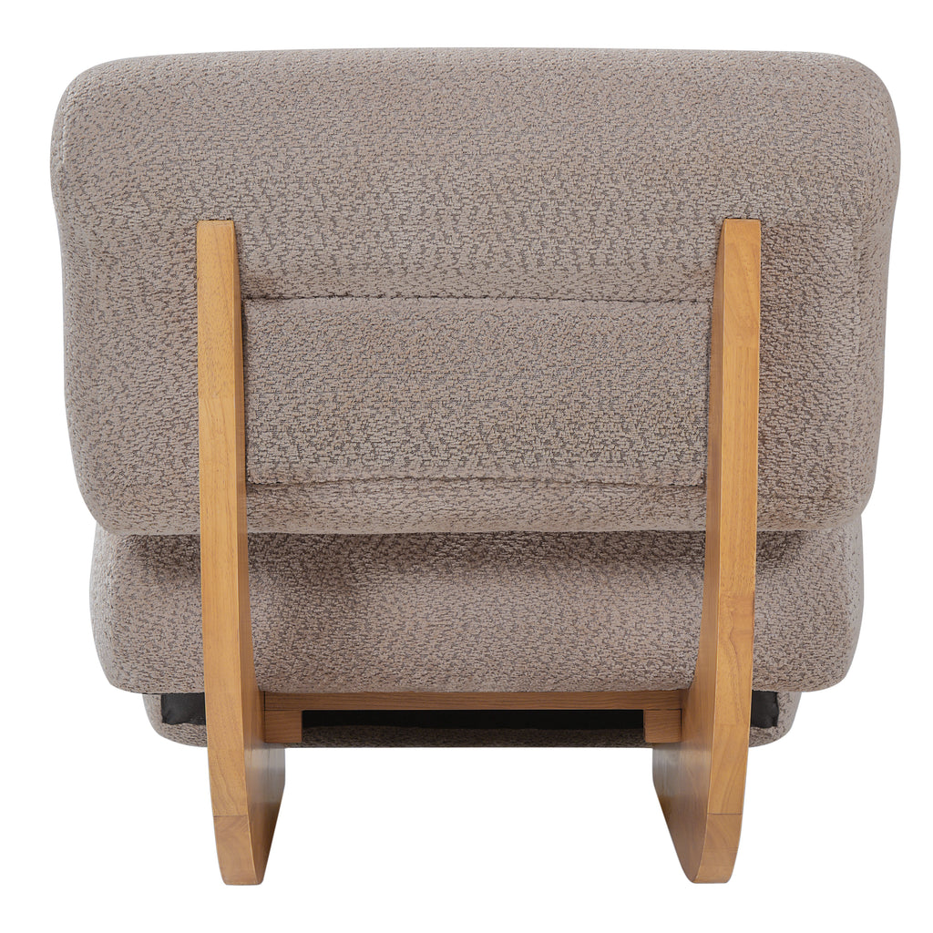 28" Curved Bouclé Accent Chair
