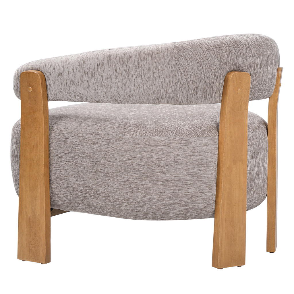28.7" Mid-Century Bouclé Barrel Chair